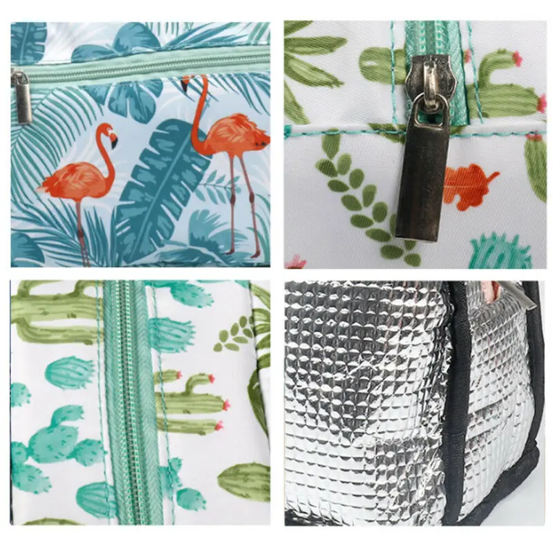 Family Portable Printed Lunch Bags Picnic Insulated Bags School Lunchbox Multicoloured Color Autumn New Storage Lunch Bag