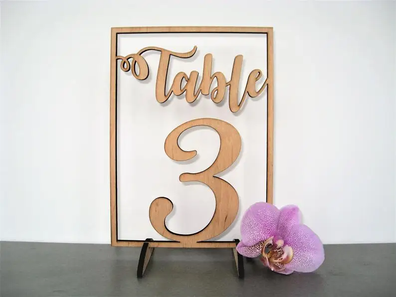 ３　Wood Table Numbers, Table Numbers Geometric, Rectangle Table Numbers, Wedding Table Numbers Rectangle, Geometric Table Numbers Wood