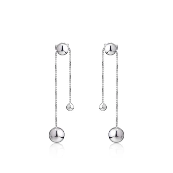 

Ball Earrings 100% 925 Sterling Silver Jewelry String of Beads Hanging Stud Earrings for Women Girl Gift free shipping E143