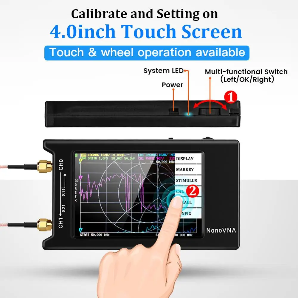 NanoVNA-H4 4 дюйма 10 кГц ~ 1 5 ГГц VHF UHF UV векторная антенна анализатора сети |