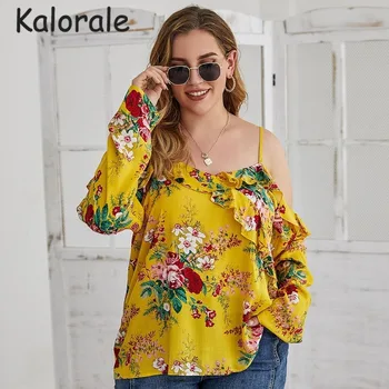 

Big size women's dress 2020 fall sexy print loose long sleeve pullover sling one word collar T shirt