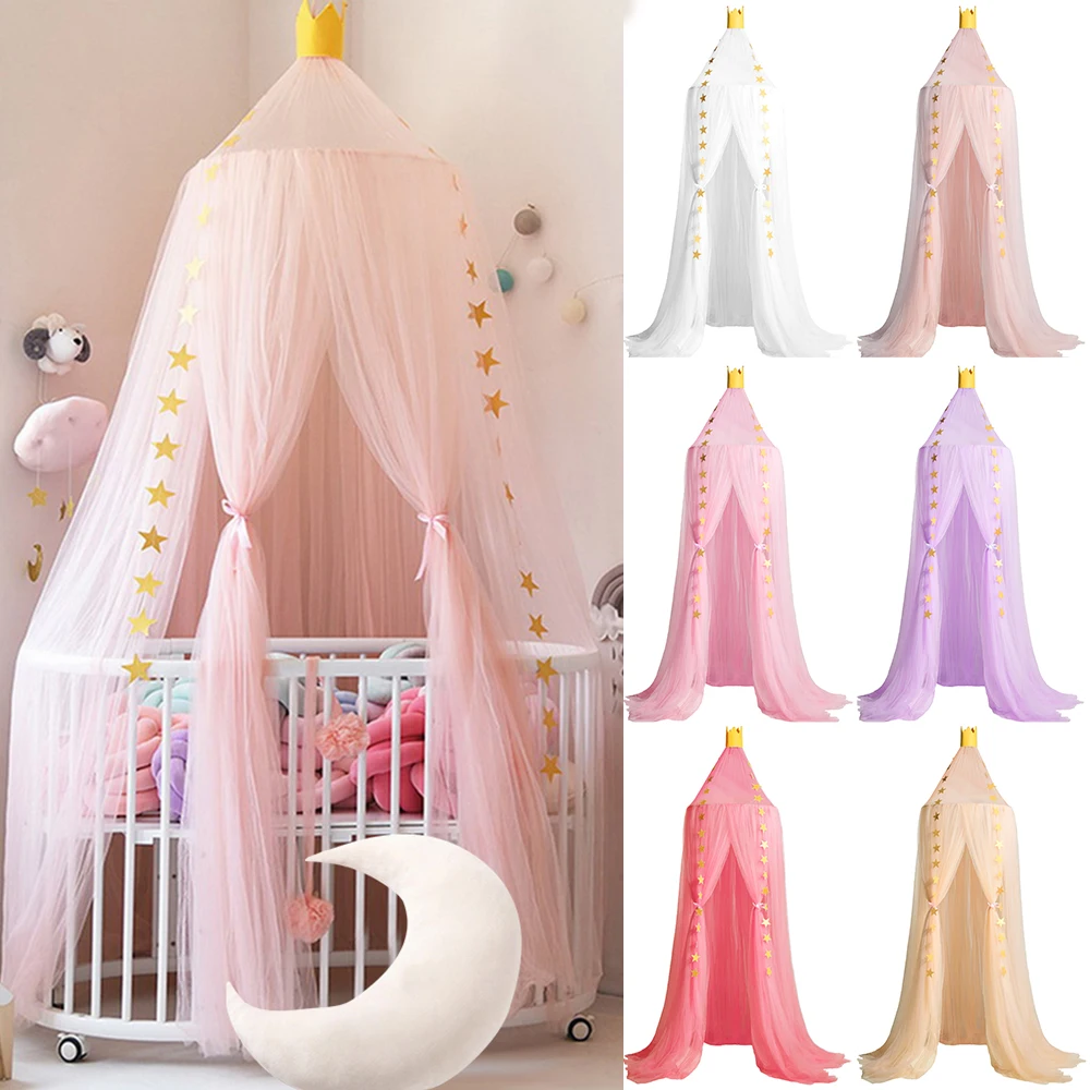 

New Dome Bedding Girl Princess Mosquito Net Lace Four Corner Student Bed Mosquito Net For Kids Girls Room Decor VC