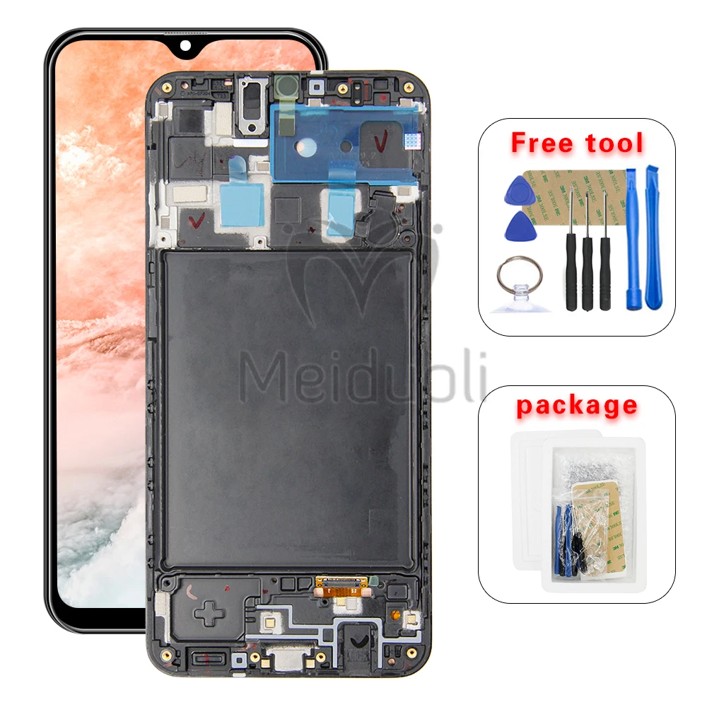 

6.4" LCD For Samsung Galaxy A20 A205 SM-A205F LCD Display Screen Touch Digitizer Assembly +Frame