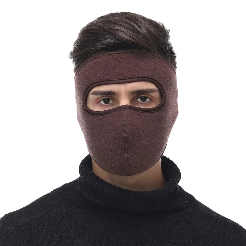 Men Women Winter Warm Full Face Mask Outdoor Riding Ski Dustproof Breathable Double-sided fleece sweat-absorbent Mask