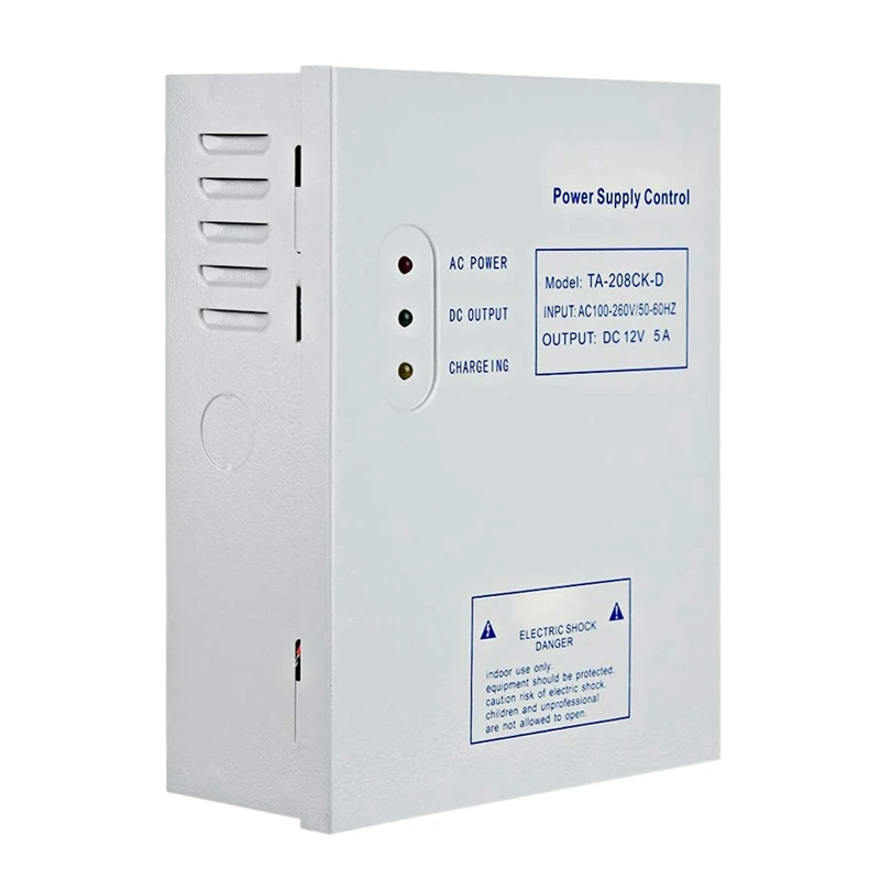

ABKT-208CK-D AC 110-240V DC 12V/5A Door Access Control System Switching Supply Power UPS Power Supply