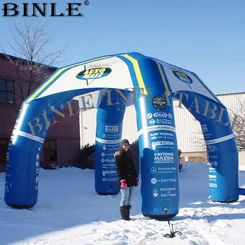 Cheap Mini Blue Inflatable 4 Legs Spider Tent With Fully Printing Advertising Dome Tent With Blower For Sale