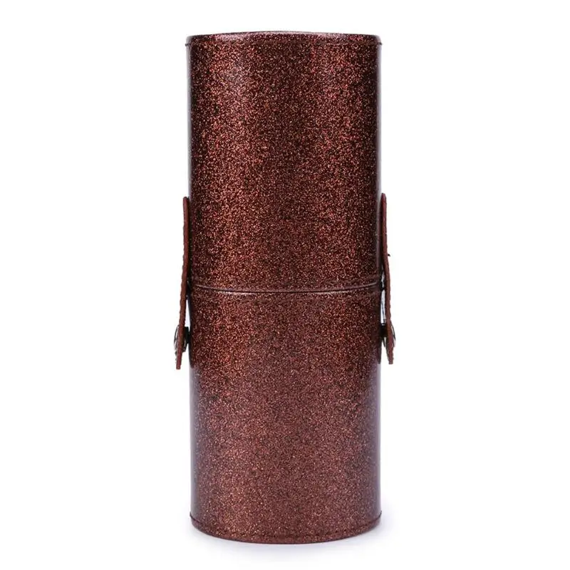 M 20X8cm-Brown Портативная коробка для хранения косметики из искусственной кожи, дорожная ручка для макияжа, держатель для кистей - Цвет: M 20X8cm-Brown