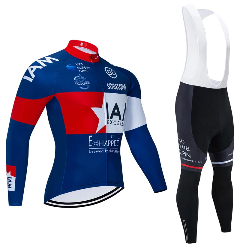 Новинка, зимний комплект из джерси и штанов с надписью I AM CYCLING TEAM, Ropa Ciclismo, Мужская зимняя теплая флисовая профессиональная велосипедная куртка, одежда для велоспорта