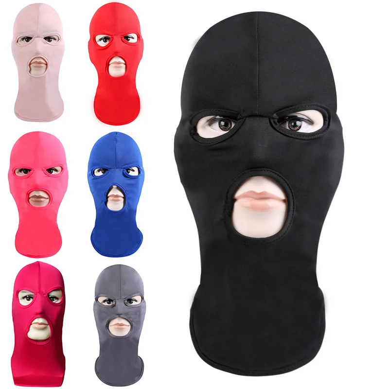 

Outdoor Sport cyling Full Face Cover Mask Three 3 Hole Balaclava Knit Hat Winter Stretch Snow Mask Thermal Warm Face Mask Hat