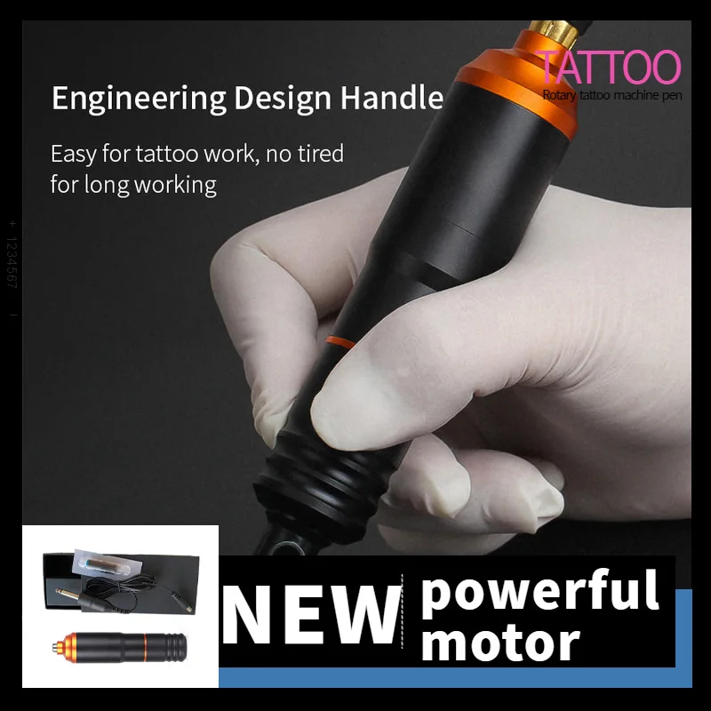 

Micro Motor Tattoo Machine Alloy Rotary Tattoo Pen With Powerful Motor Versatile Matte Texture RCA Power Connector Tattoo Gun
