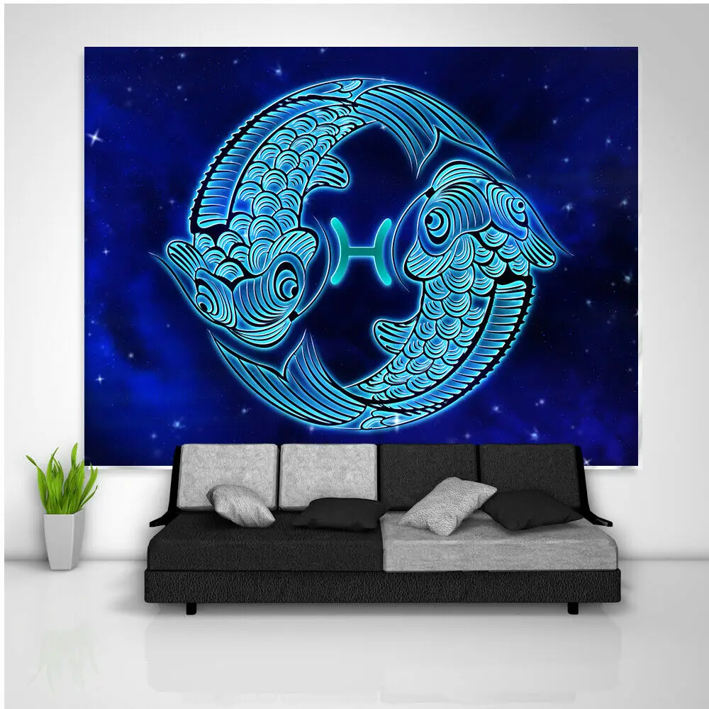 Zodiac Sign Tapestry Art Wall Hanging Sofa Table Living Room Home Decor | Дом и сад