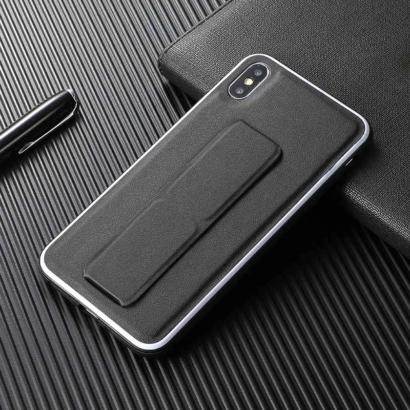 

Business Bracket Phone Back Cover For iPhone XR X XS Max Case Anti-Knock Fodable Case For iPhone 7 plus 6 6s 8 plus Full Cover