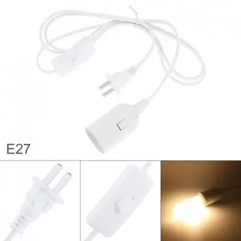 

LED Bulb Accessories E27 US / EU Plug White Suspended Lamp Holder with Button Switch for E27 LED Lamp Switched Lamp Holder