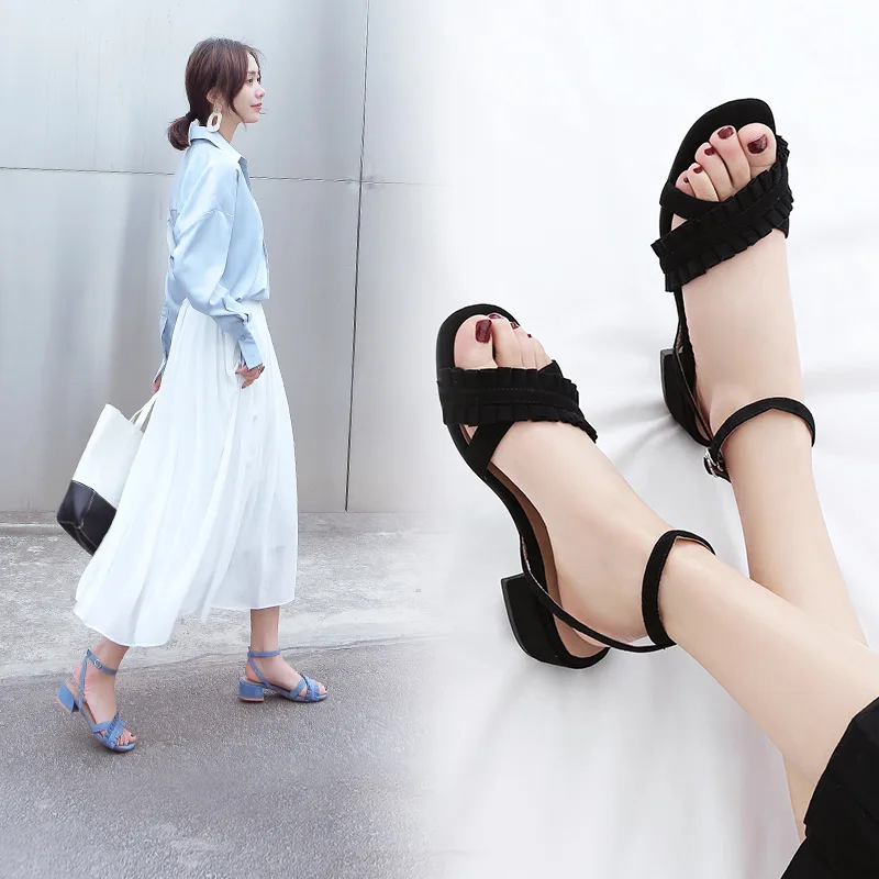 

What 2019 Summer New Style Korean-style Genuine Leather Velvet Fashion Fairy Wind WOMEN'S Shoes Casual Students Versatile Open-T