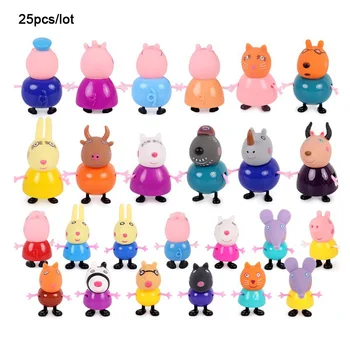 

Original Peppa Pig Toys 25pcs 5-8cm Peppa Pig Family Dolls Action Figure Toy Kids Birthday Christmas Gift