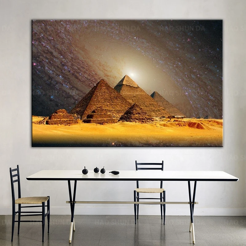 Gizeh Pyramids Cheops Egypt Weltwunder Sphinx Chephren Cairo Egyptian Pharaohs canvas poster hd print wall art painting home dec | Дом и сад
