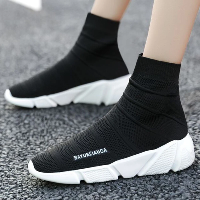 

Men Sneakers unisex Mesh Breathable elasticity Socks-shoes Fitness Shoes Lovers Casual shoes unisex runing Shoes Size 35-47