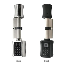 Impressão digital fechadura da porta eletrônica biométrica senha de bloqueio do cilindro inteligente com código teclado digital casa bloqueio airbnb