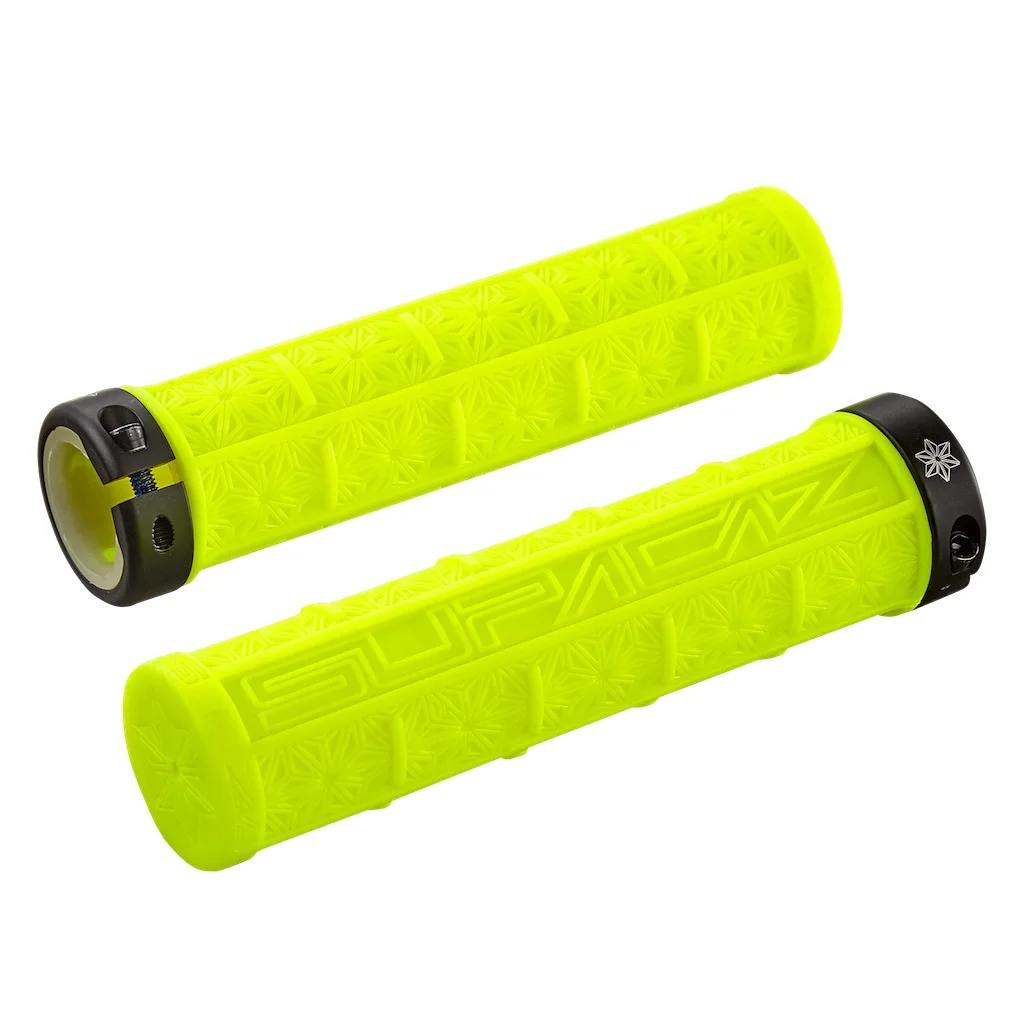yellow SUPACAZ 2 шт MTB рукоятка для ручек силикагель набор Противоскользящий велосипедный Руль Ручки Силиконовые амортизация велосипедные аксессуары - Цвет: yellow
