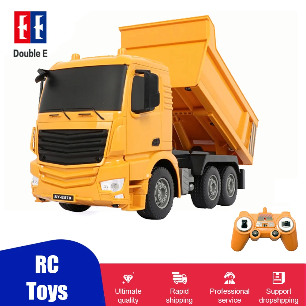 

DOUBLE E E578 RC Dump Truck 2.4G 6CH Dumper Engineering Vehicle Tractor Remote Control Car Christmas Toy Cars for boys Kids Gift