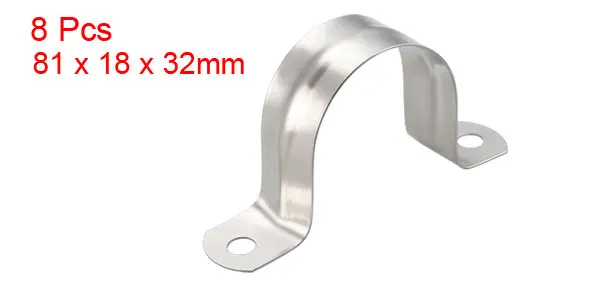 uxcell 5-200pcs 20mm 25mm 27mm 32mm 35mm 40mm Rigid Pipe Strap 304 Stainless Steel 2 Holes Clamps Straps