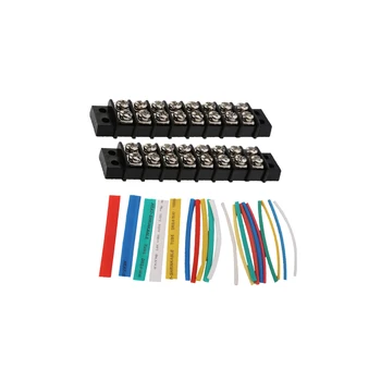 

2x 8 Way Screw to Screw Dual Row Barrier Terminal Block w/Heat Shrink Tube