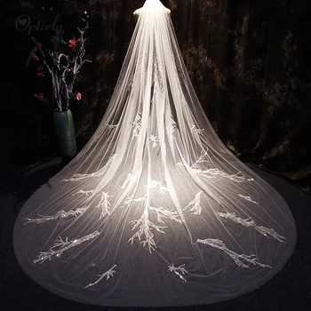 

Optcely Vitality Ivory Veils Bridal Accessories 2019 Bridal Train Veil With Comb Cathedral Princess 3m Long Train Custom Size