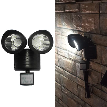 

22LED Dual Solar Powered Garage Adjustable Motion Sensor Security Flood Light