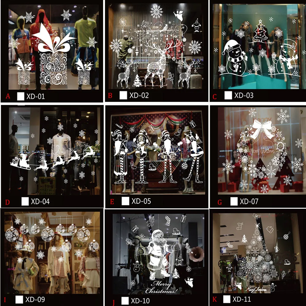 

Christmas Snowman Removable Home Vinyl Window Wall Stickers Decal Decor Hot Sale Christmas Transparent window Wallpaper Shop