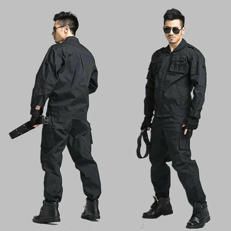 Work Clothing Male Uniform Long Sleeve Coveralls Protective Black Cloth for Worker Repairman Machine Auto Repair Welding DYF057