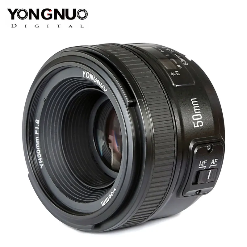 Светодиодная лампа для видеосъемки YONGNUO YN50mm F1.8 объектив для Nikon D800 D300 D700 D3200 D3300 D5100 D5200 DSLR Камера объектив для цифровой однообъективной зеркальной камеры Canon EOS 60D 70D 5D2 5D3 600D