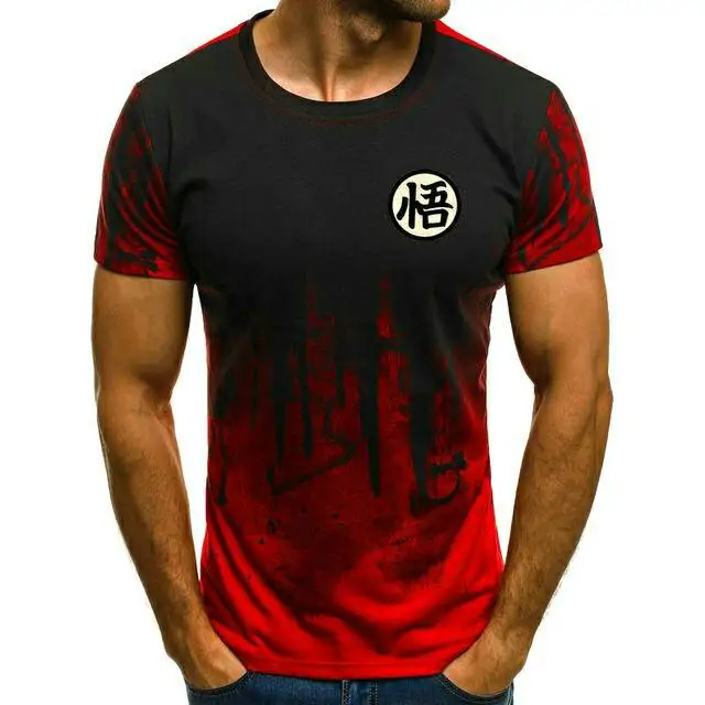 Fashion men's t-shirt ink painting style hand-painted printing casual casual men's street t-shirt men's O-neck shirt T3000-6
