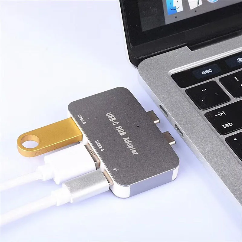 Двойной type-C OTG адаптер 3,0 концентратор PD зарядка передачи данных разветвитель разъем для MacBook Pro многофункциональная док-станция
