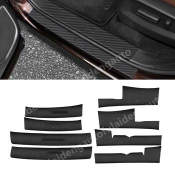 

8pcs For Honda Vezel HR-V 2016-2019 Carbon fiber leather Door Scuff Plate Door Sill Entry Guard trim Sticker Car Styling