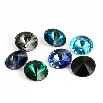 

Rivoli Pointback Loose Rhinestones Blue Jet Emerald Shiny Glass Strass Crystal Applique Glue on Clothes Bags Jewelry Accessories