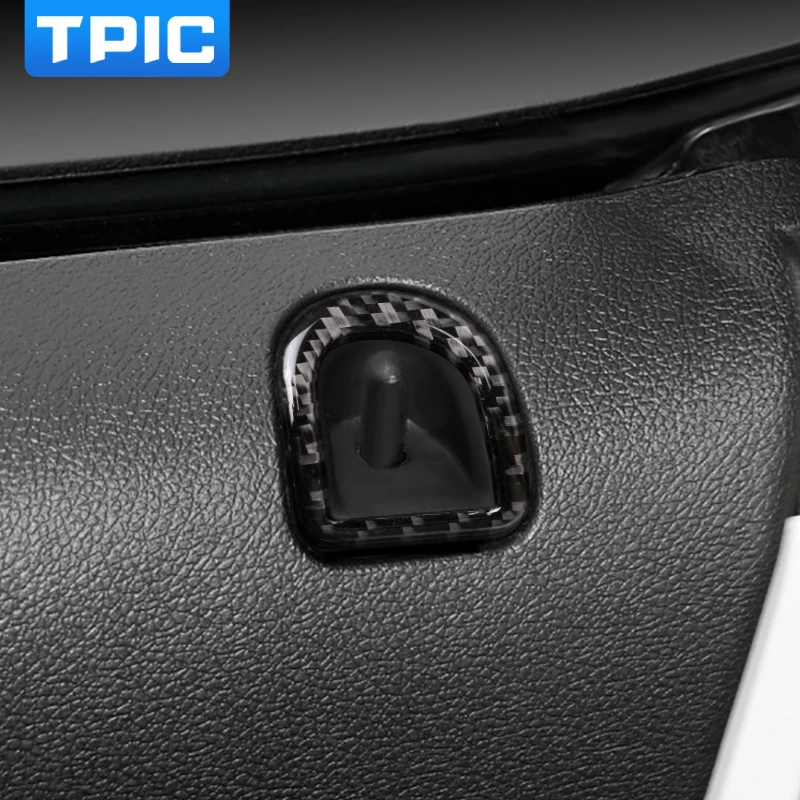 TPIC для Ford Mustang 2009-2013 наклейки из углеродного волокна автомобильный фиксатор замка двери Кнопка рамка-накладка крышка отделка автомобиля Стайлинг Аксессуары