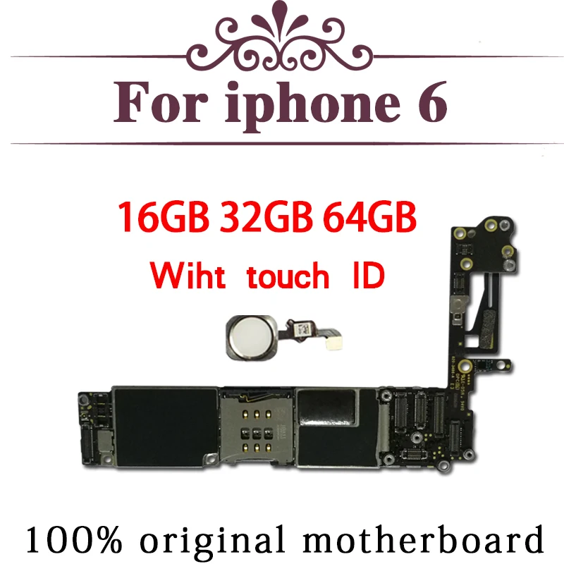 

Tested Good Working Original 16GB 32GB 64GB Motherboard for iPhone 6 6G Factory Unlocked Mainboard Logic Board with IOS system