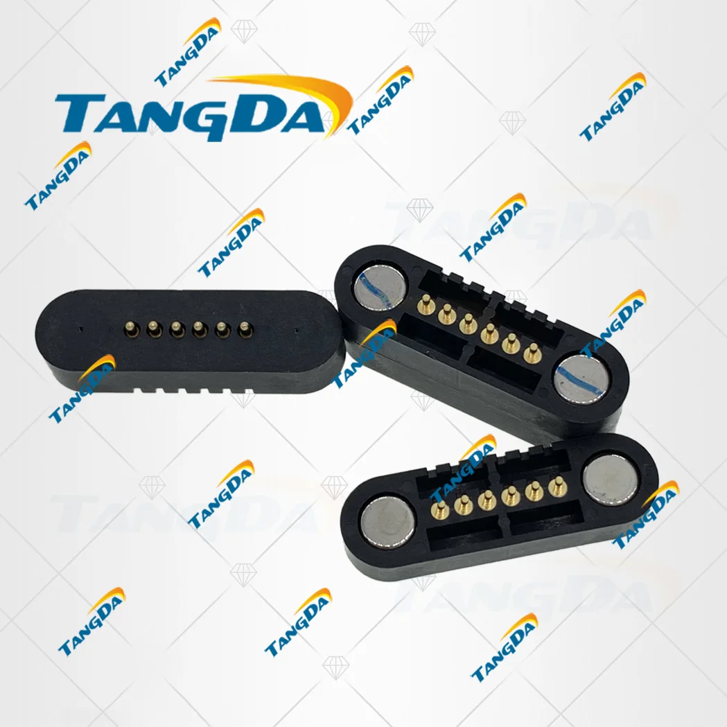 

2 шт., тестовый контактный разъем pogo TANGDA 6p 6pin, магнит, подпружиненный шаг 2 мм, 2 мм, сквозные отверстия, припой, мужской, женский, зонд 1A DIP T