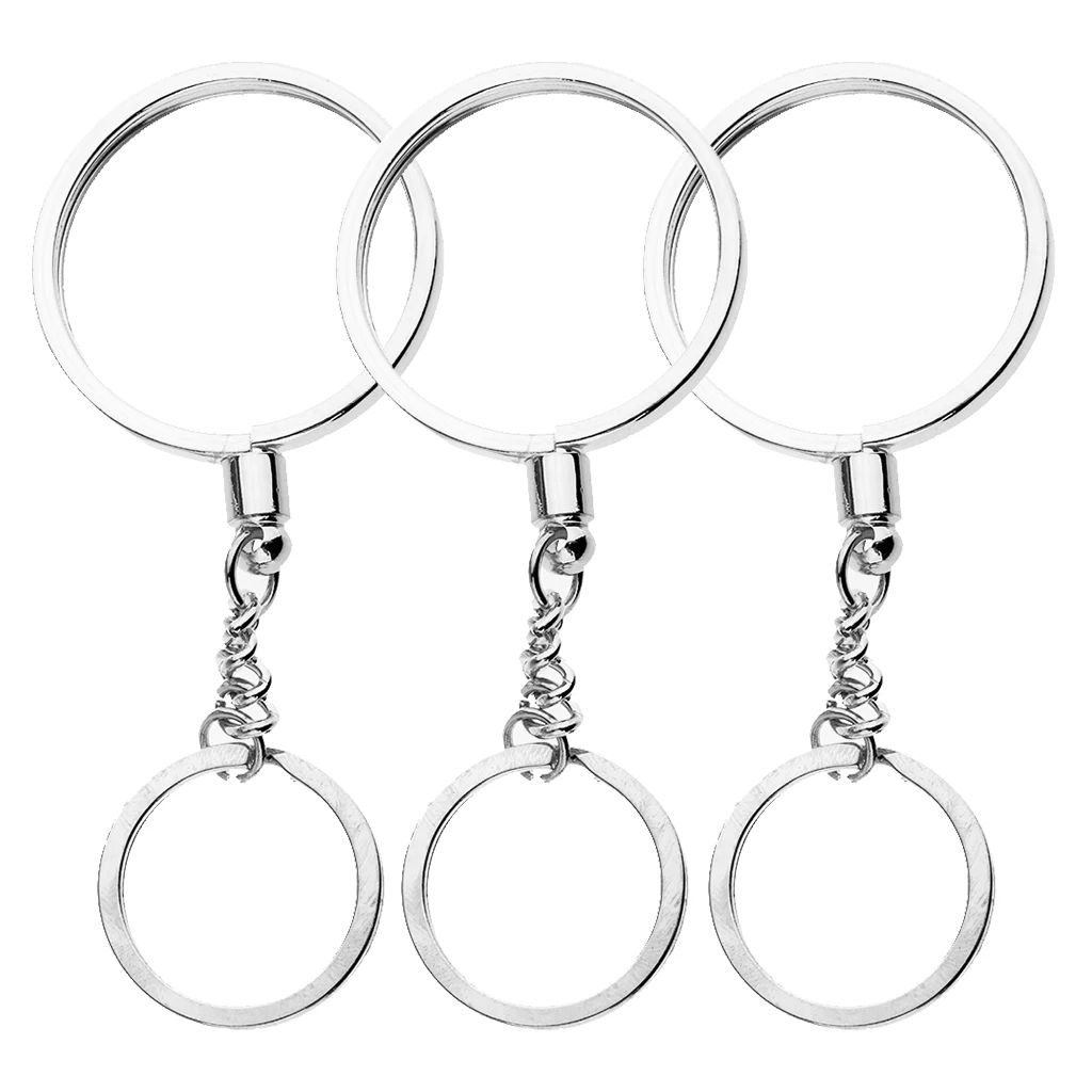 3pcs Coin Holder Keychain Souvenir Commemorative Keyring Keychain Split Ring with Short Chain for Collector Keyring 40mm