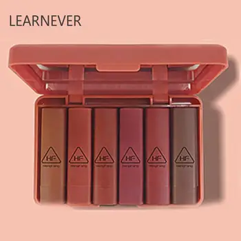 

6pcs/set Korea Nude Matte Lipstick Waterproof Long Lip Velvet Cosmetic Lipstick Batom Lasting Makeup Pigment Kit Set H0H3