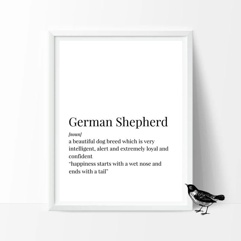 German-Shepherd-Definition-Canvas-Art-Print-Poster-German-Shepherd-Sign-Gift-Sign-Painting-Picture-Home-Room