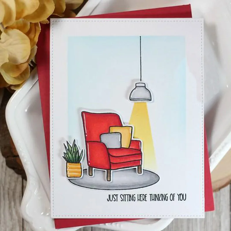 

"you Feel Like Home" House Cutting Dies & Coordinating Stamp for Scrapbooking Craft Embossing Stencil Die Cut Card Making