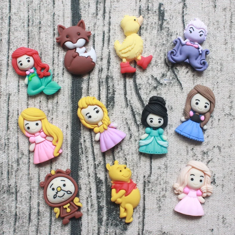 

50pcs/lot NEW flatback resin DIY cartoon Princess resin cabochons accessories for diy phone case hair bows Random Mix