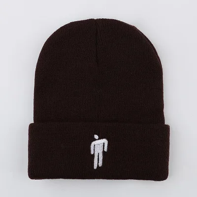 Модная вязаная зимняя шапка Billie Eilish Beanies, одноцветная вязаная шапка в стиле хип-хоп Skullies, шапка, костюм, шапка, шапка унисекс - Цвет: 19
