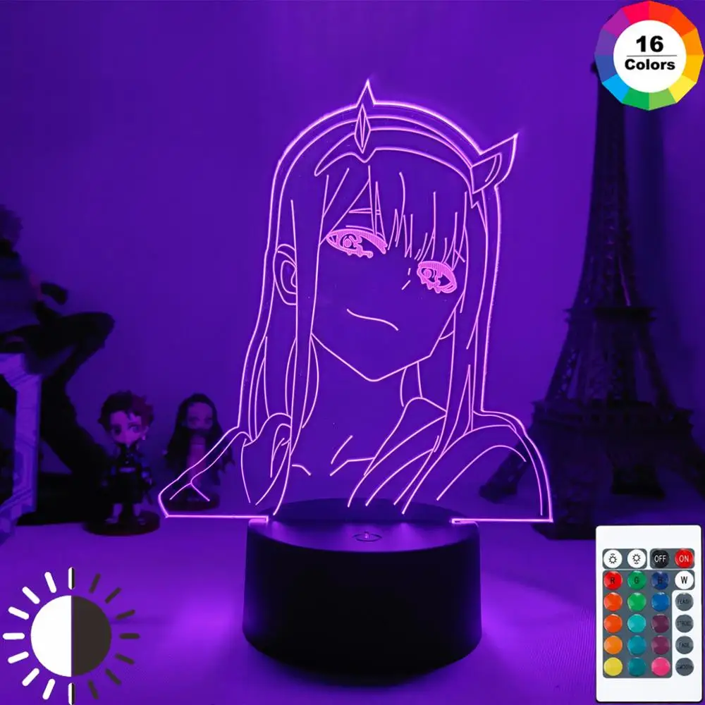 

DIY 3d night light zero two Figure with remote control for Kids Girls Bedroom Decor Light Gift Night Lamp DARLING in the FRANXX
