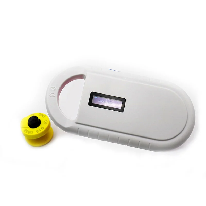 134,2 Khz portátil perro Microchip escáner RFID Chip de cristal lector para ganado oreja etiquetas aves jeringa ganado etiqueta de identificación