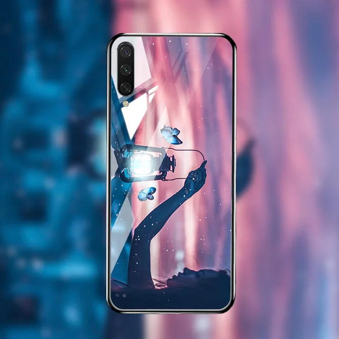 Закаленное стекло чехол Xiaomi Mi A3 чехол s Роскошный Звездный Космос силиконовый чехол для телефона на Xiaomi Mi CC9 CC9e A3 Lite чехол бампер Капа - Цвет: M013