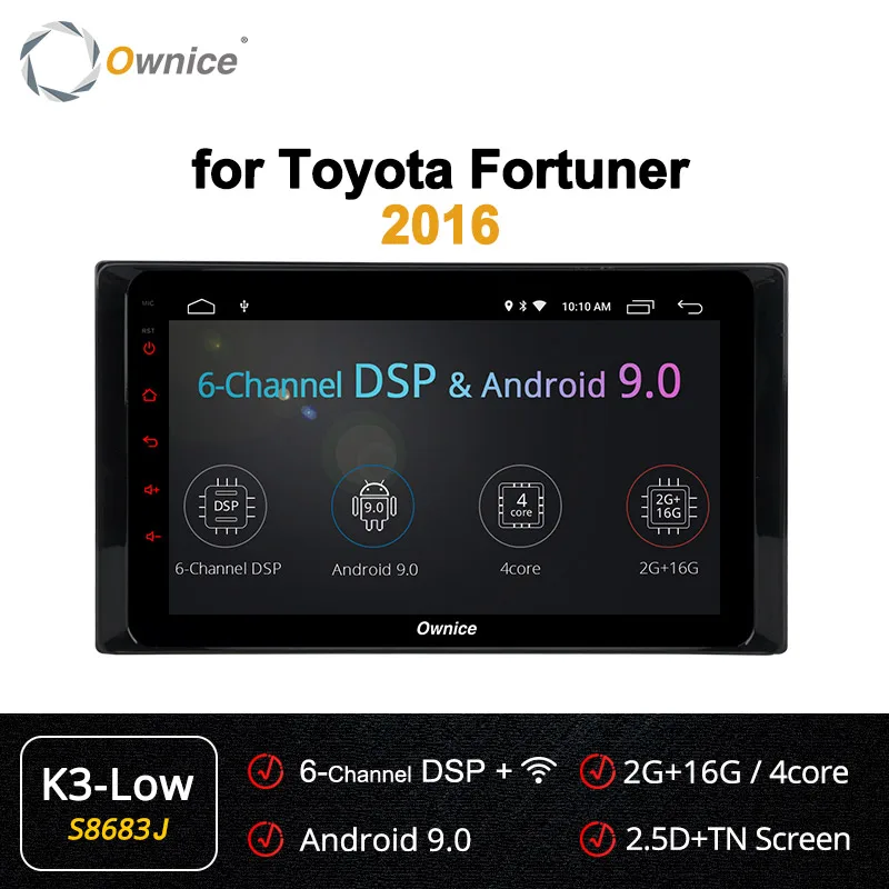 Ownice k3 k5 k6 Android 9,0 Восьмиядерный Автомобильный DVD Радио gps плеер для Toyota Fortuner DSP 360 панорама навигация 4G Оптический - Цвет: S8683 K3-Low