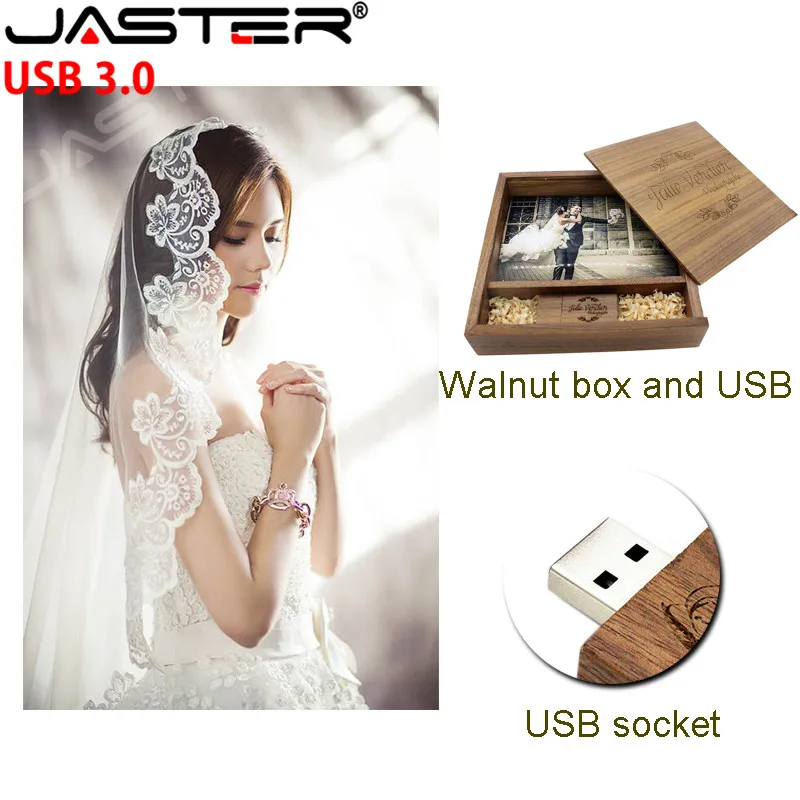 JASTER запись логотипа новая ставка альбом на заказ фото коробка с соломинкой usb 3,0 ручка привода свадебные подарки для гостей