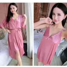 Женская пижама, платье из двух частей, пижама, костюм, сексуальная пижама, кимоно, женский халат, платье, Повседневная Удобная домашняя служба